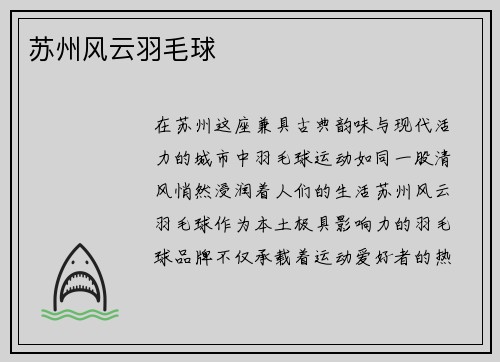 苏州风云羽毛球